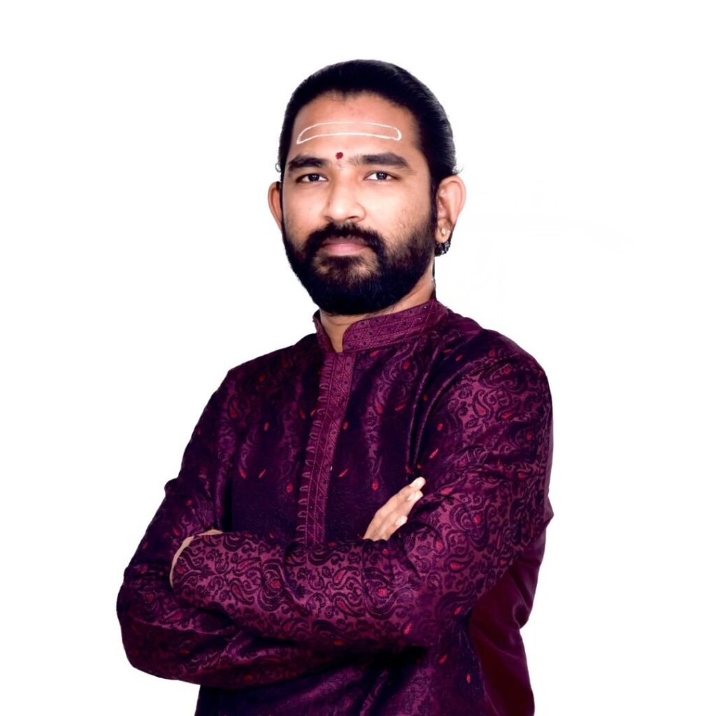 Purohith Karthikeya Sastry at a traditional ceremony